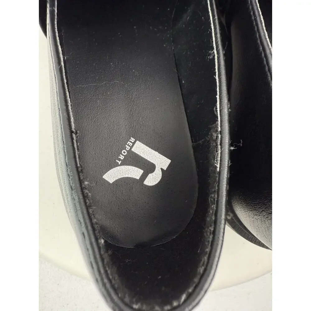 Report Hayden Womens Size‎ 7 Black Chunky Chain Studded Loafers Faux Leather